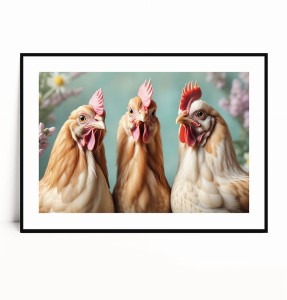 Plakat WIOSENNY PORTRET Z KURAMI no.1 poziomy