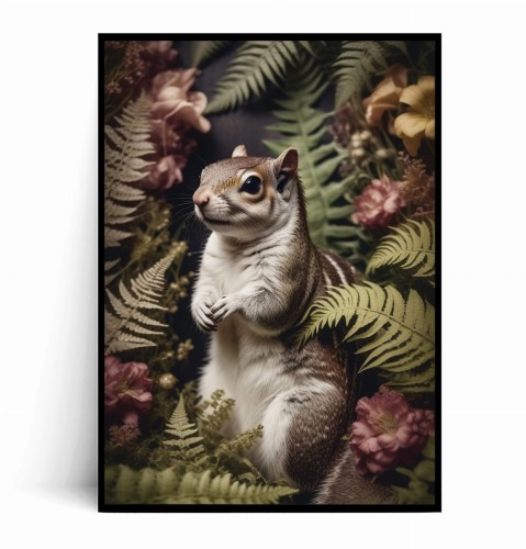 Plakat WIEWIÓRKA W PAPROCIACH portret vintage