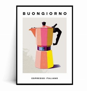 Plakat KAWIARKA BUONGIORNO ESPRESSO ITALIANO kolorowa