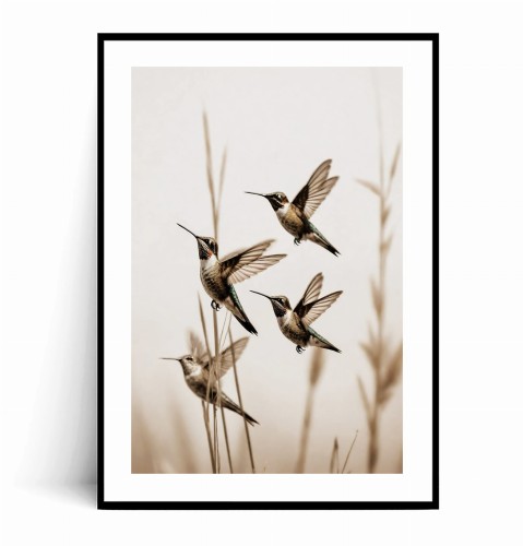 Plakat LECĄCE KOLIBRY no.1 Boho z marginesem.jpg