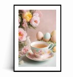 Plakat PASTELOWA WIOSENNA FILIŻANKA Z HERBATĄ no.1