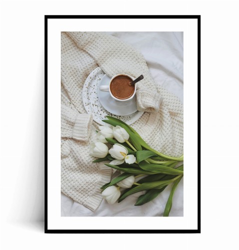 Plakat WIOSENNA KAWA I BIAŁE TULIPANY z marginesem.jpg