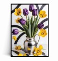 Plakat FIOLETOWE I ŻÓŁTE TULIPANY W WAZONIE.jpg