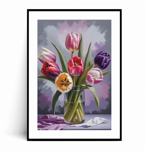 Plakat MALOWANE TULIPANY no.2 fioletowy z marginesem.jpg