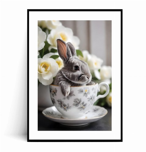 Plakat WIOSENNY KRÓLICZEK W FILIŻANCE z marginesem.jpg