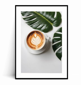 Plakat KAWA I LIŚCIE MONSTERY