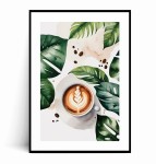 Plakat KAWA I LIŚCIE MONSTERY ILUSTROWANY no.3