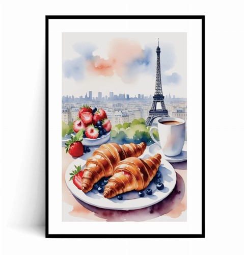 Plakat CROISSANTY I TRUSKAWKI Z WIDOKIEM NA PARYŻ z marginesem.jpg
