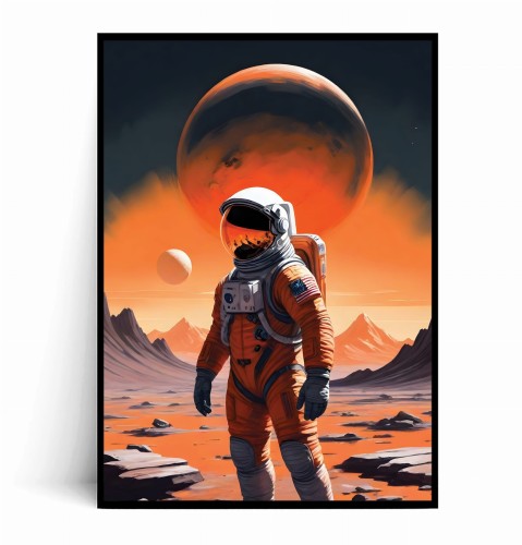 Plakat ASTRONAUTA NA POMARAŃCZOWEJ PLANECIE ILUSTROWANY.jpg