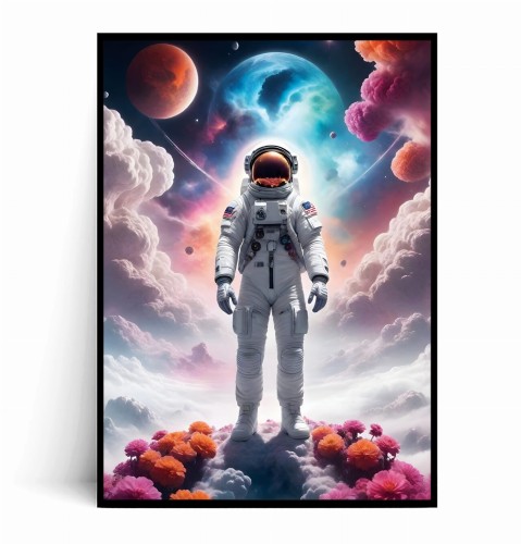 Plakat ASTRONAUTA W CHMURACH I KWIATACH.jpg