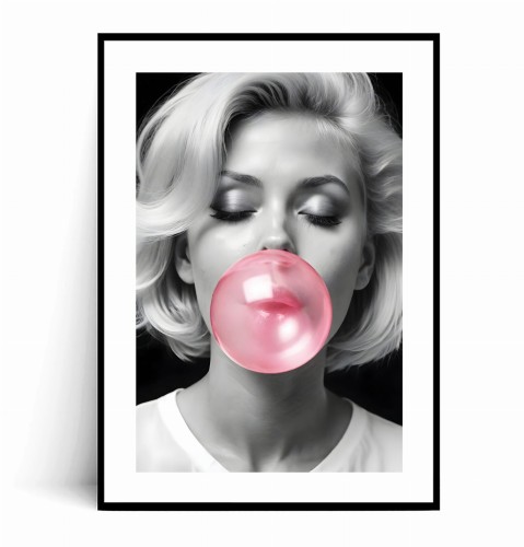 Plakat KOBIETA Z GUMĄ BALONOWĄ Bubble Gum z marginesem.jpg