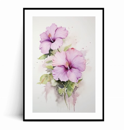 Plakat KWIATY HIBISKUSA Ilustrowany z marginesem.jpg