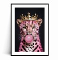 Plakat RÓŻOWY GEPARD W KORONIE Bubble Gum Black z marginesem.jpg