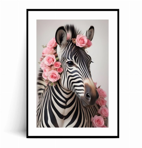 Plakat ZEBRA W KWIATACH Róże z marginesem.jpg