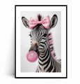 Plakat ZEBRA Z RÓŻOWĄ KOKARDĄ Bubble Gum z marginesem.jpg