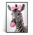 Plakat ZEBRA Z RÓŻOWĄ KOKARDĄ Bubble Gum.jpg