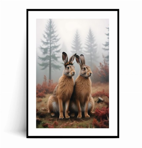 Plakat JESIENNE ZAJĄCE z marginesem