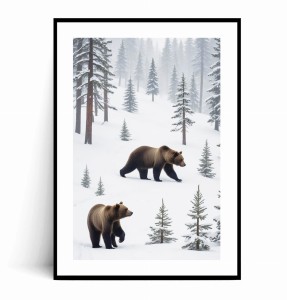 Plakat ZIMOWE NIEDŹWIEDZIE