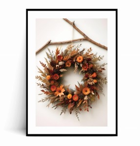 Plakat JESIENNY WIANEK Z SUSZONYCH KWIATÓW 