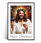 Plakat JEZUS Z WINEM Merry Christmas no.3