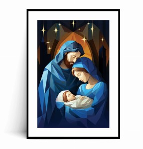 Plakat ŚWIĘTA RODZINA W BETLEJEM szopka