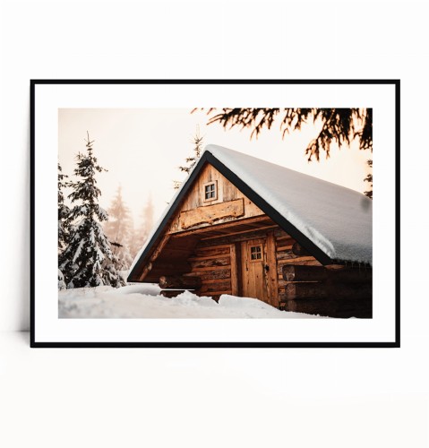 Plakat ALPEJSKA CHATKA W ŚNIEGU poziomy z marginesem.jpg