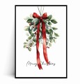 Plakat ILUSTROWANA JEMIOŁA Z KOKARDĄ Merry Christmas.jpg
