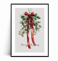 Plakat ILUSTROWANA JEMIOŁA Z KOKARDĄ Merry Christmas z marginesem.jpg