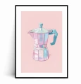 Plakat KAWIARKA W PASTELOWYCH KOLORACH z marginesem