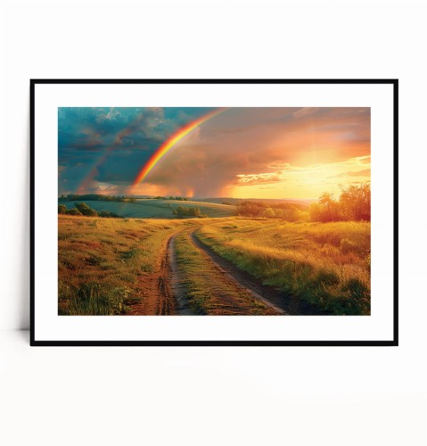 Plakat LETNI PEJZAŻ Z TĘCZĄ poziomy z marginesem.jpg