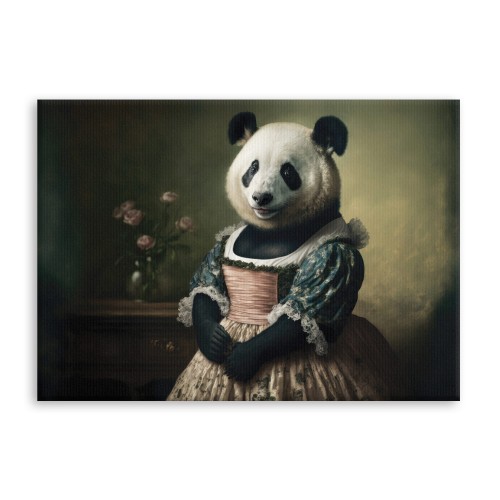 Obraz na płótnie PANDA W WIKTORIAŃSKIM STYLU poziomy 1.jpg