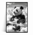 Plakat PANDA W CHMURACH czarno biały.jpg