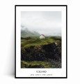 Plakat ISLANDIA Dom na wzgórzu z napisem.jpg