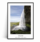 Plakat ISLANDIA Wodospad Seljalandsfoss