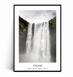 Plakat ISLANDIA Wodospad Skógafoss