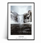 Plakat ISLANDIA Zimowy Wodospad Skógafoss