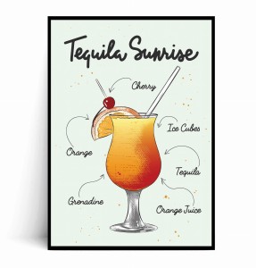 Plakat TEQUILA SUNRISE ilustrowany