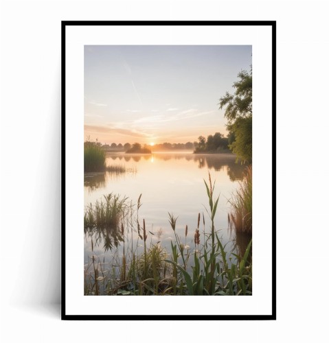 Plakat LETNI WSCHÓD SŁOŃCA NAD JEZIOREM no.1 z marginesem.jpg