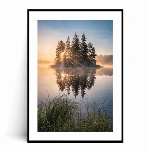 Plakat LETNI WSCHÓD SŁOŃCA NAD JEZIOREM no.2 z marginesem.jpg