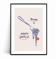 Plakat HOME IS WHERE PASTA IS  Ilustrowany z marginesem.jpg