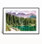 Plakat JEZIORO CAREZZA ALPY DOLOMITY poziomy 