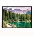 Plakat JEZIORO CAREZZA ALPY DOLOMITY poziomy.jpg