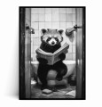 Plakat PANDA RUDA Z GAZETĄ W TOALECIE WC.jpg