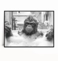 Plakat ORANGUTAN MAŁPA W WANNIE czarno biały poziomy.jpg