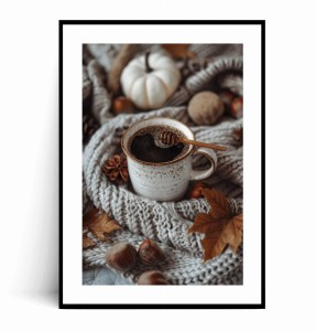 Plakat JESIENNA KAWA W KUBKU