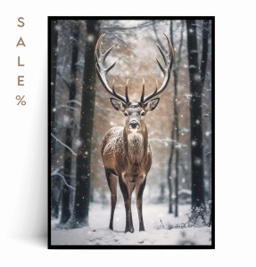 Plakat JELEŃ W ŚNIEGU 50x70 SALE%  