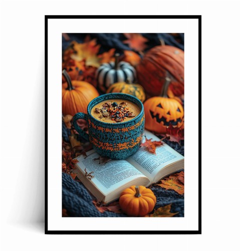 Plakat JESIENNA KAWA I KSIĄŻKA HALLOWEEN z marginesem.jpg