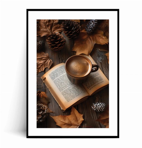 Plakat KAWA Z KSIĄŻKĄ W JESIENNYCH BARWACH z marginesem.jpg