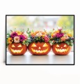 Plakat JESIENNE DYNIE Z KWIATAMI Halloween poziomy.jpg