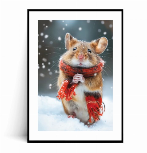 Plakat ZIMOWY CHOMIK W SZALIKU z marginesem.jpg